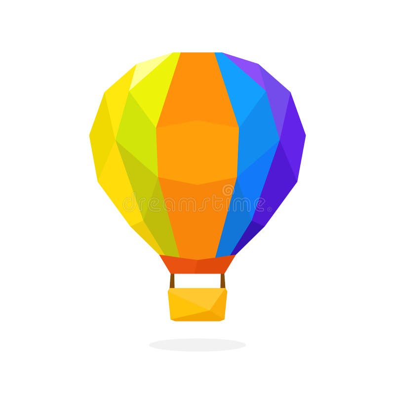 Polygon image of air balloon. vector illustration vector illustration
