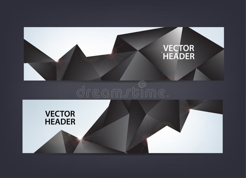 Abstract polygonal, mosaic, geometric, triangular 3d pattern banners collection. Facet web headers, horizontal, crystal shape frames isolated. Abstract polygonal, mosaic, geometric, triangular 3d pattern banners collection. Facet web headers, horizontal, crystal shape frames isolated.