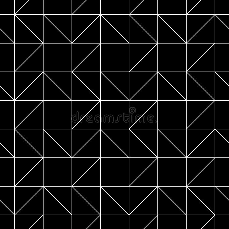 Polygonal Black and white geometric seamless pattern vector illustration