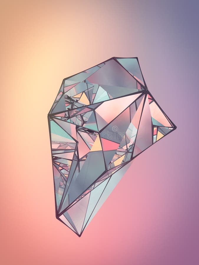 Polygonal Crystal on Colored Backdrop. Abstract Background for Your ...