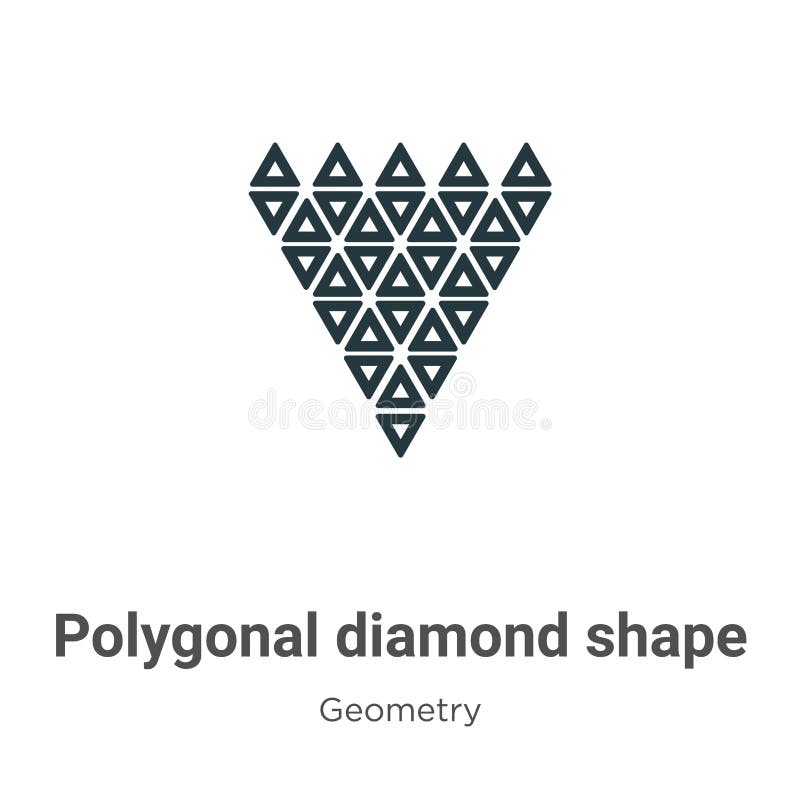 Polygonal Diamond Shape Of Small Triangles Icon In Filled Thin Line