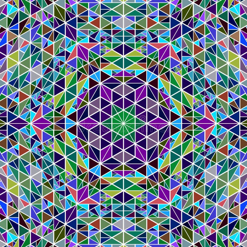 Polygonal geometrical circular tiled triangle mosaic background vector illustration