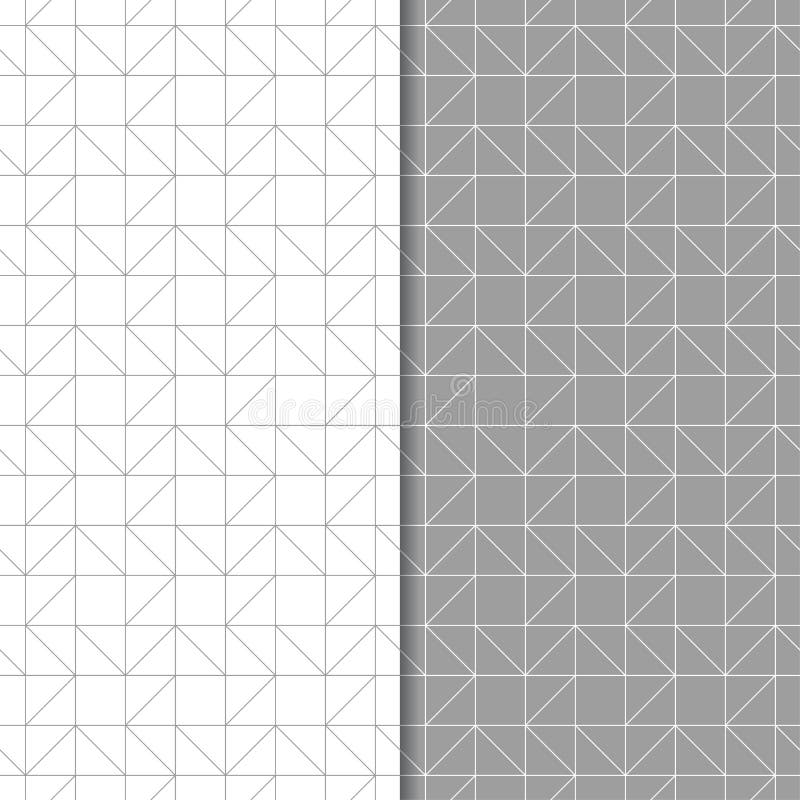 Polygonal Gray and white geometric seamless patterns royalty free illustration