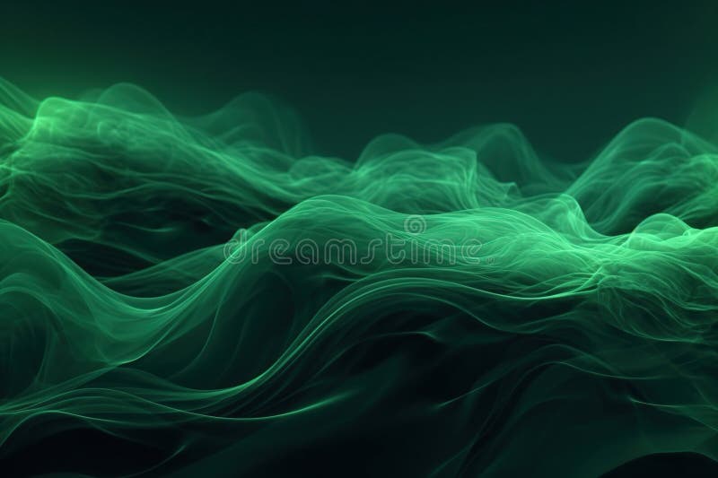 Polygonal green abstraction mountains with spiky connection structure on black background made with generative AI vector illustration