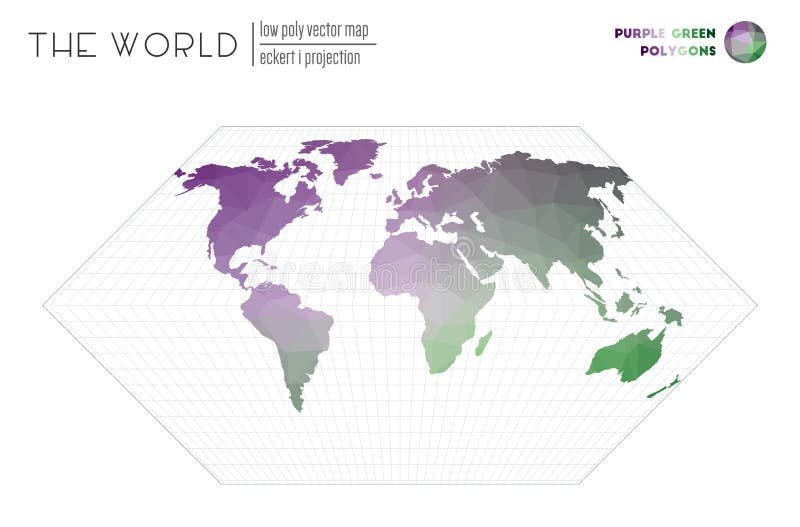 Polygonal map of the world. royalty free illustration