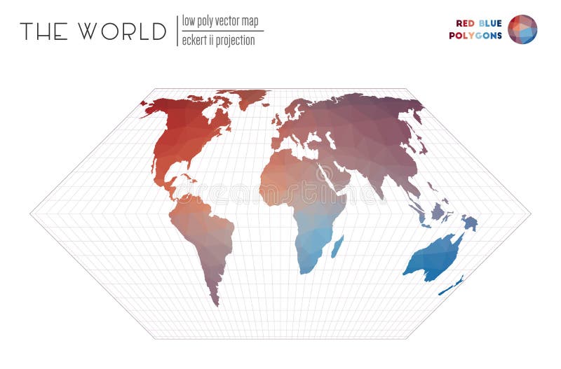 Polygonal map of the world. stock illustration
