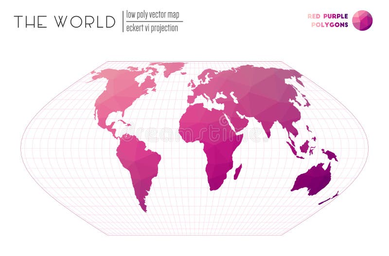 Polygonal map of the world. royalty free illustration