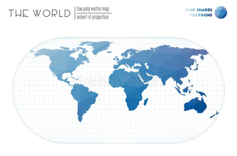 Polygonal map of the world. royalty free illustration