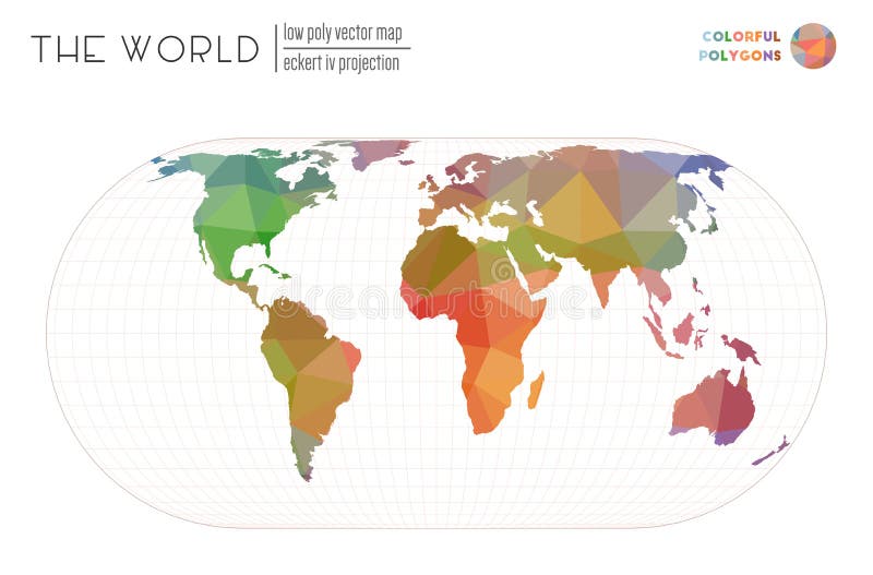 Polygonal map of the world. royalty free illustration