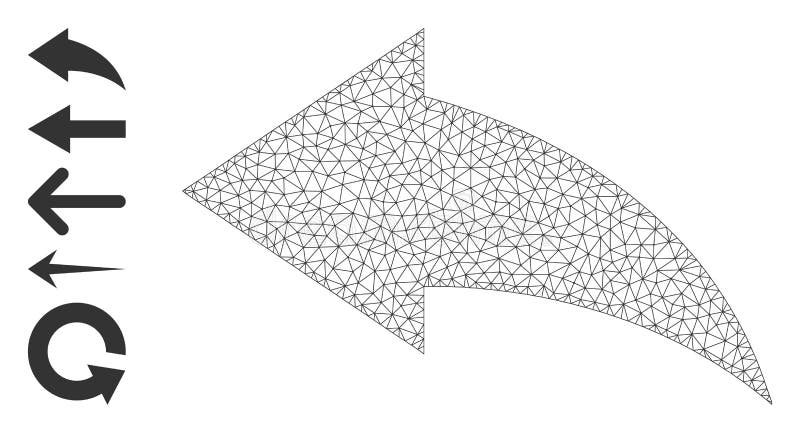 Polygonal Mesh Undo Icon with Simple Symbols vector illustration