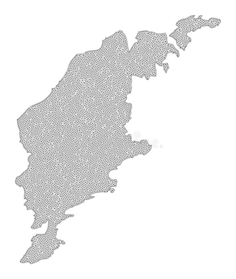 Polygonal Network Mesh High Resolution Raster Map of Gotland Island Abstractions stock illustration