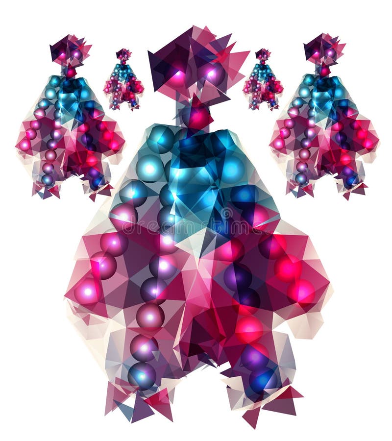 Polygonal robots royalty free illustration