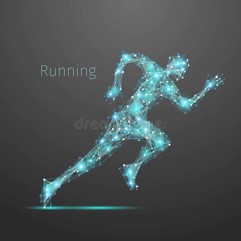 Polygonal running man royalty free illustration Polygonal running man royalty free illustration