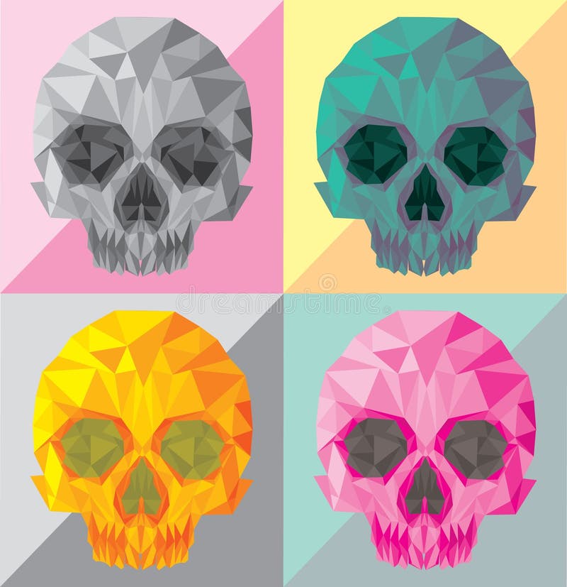 Polygonal vektor för skallepopkonst vektor illustrationer Polygonal vektor för skallepopkonst vektor illustrationer