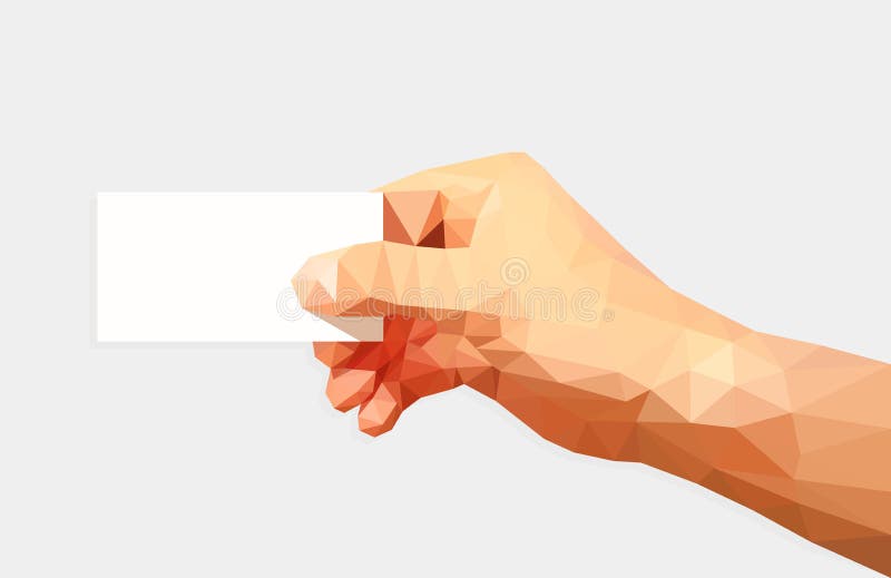 Polygonal ανθρώπινο χέρι που δίνει μια επαγγελματική κάρτα σε ένα άσπρο backgroun απεικόνιση αποθεμάτων Polygonal ανθρώπινο χέρι που δίνει μια επαγγελματική κάρτα σε ένα άσπρο backgroun απεικόνιση αποθεμάτων