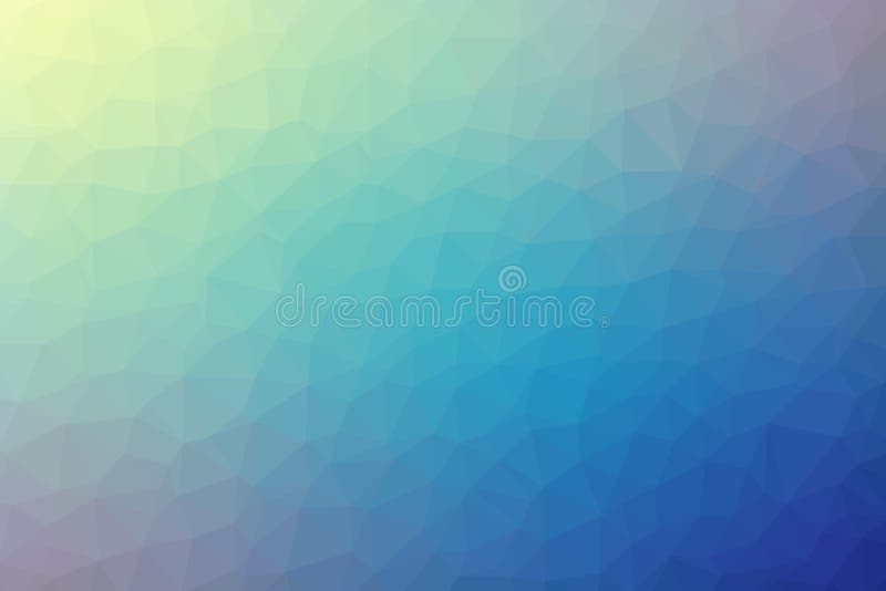 Polygonal αφηρημένη γεωμετρική μπλε και κίτρινη τριγωνική χαμηλή πολυ διανυσματική απεικόνιση υποβάθρου κλίσης απεικόνιση αποθεμάτων