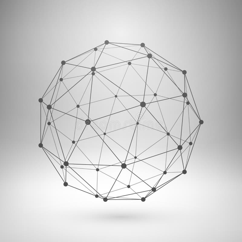 Polygonal σφαίρα πλέγματος Wireframe ελεύθερη απεικόνιση δικαιώματος