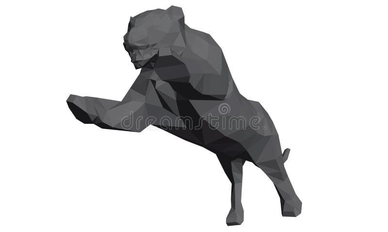 Polygonal τίγρη στην επίθεση ελεύθερη απεικόνιση δικαιώματος