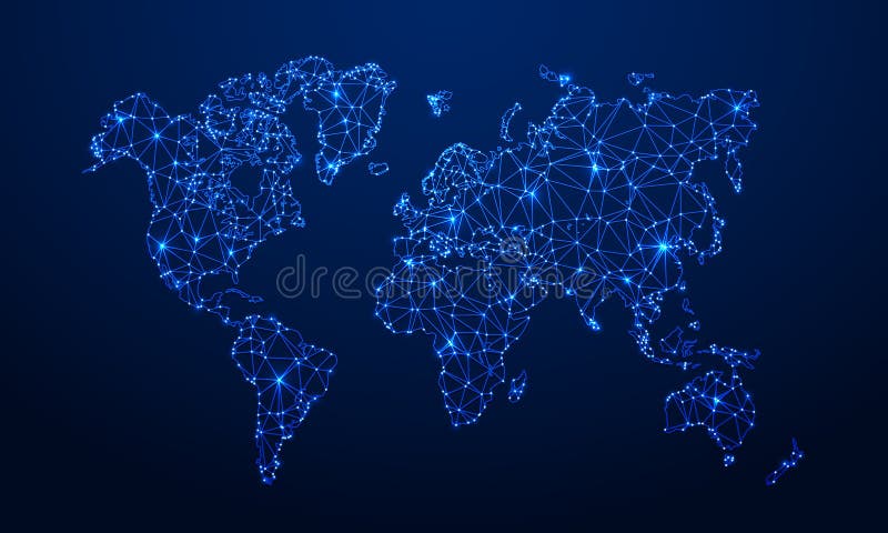 Polygonal map. Digital globe map, blue polygons earth maps and world internet connection 3d grid. Global earth map, geography mapping futuristic atlas vector concept illustration. Polygonal map. Digital globe map, blue polygons earth maps and world internet connection 3d grid. Global earth map, geography mapping futuristic atlas vector concept illustration