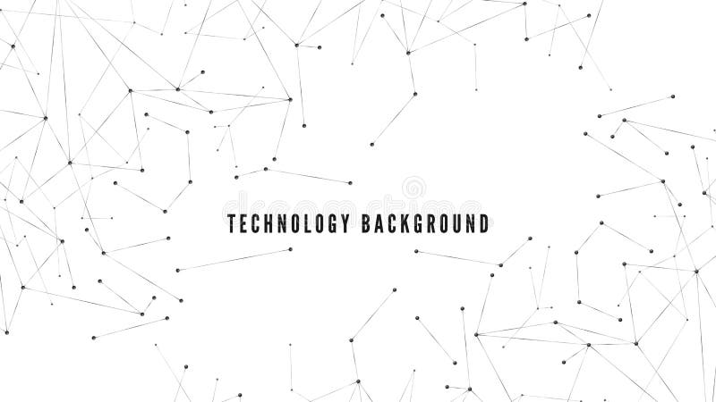 Polygonaler Hintergrund Technologie- oder Wissenschaftsentwurf Abstrakte Struktur der großen Daten Punkte und Linien Netzmuster A stock abbildung