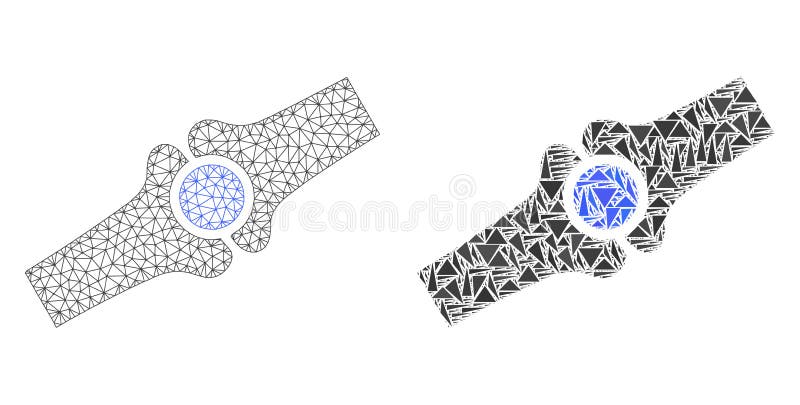 Polygonales Netz Mesh Artificial Bone Joint und Mosaik-Ikone lizenzfreie abbildung Polygonales Netz Mesh Artificial Bone Joint und Mosaik-Ikone lizenzfreie abbildung
