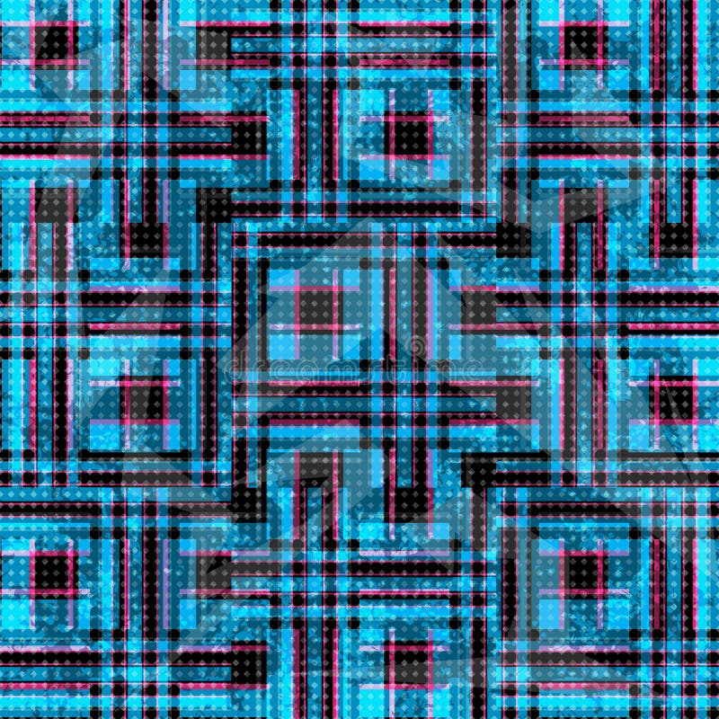 Polygones et lignes psychédéliques bleus et roses sur un fond noir Effet grunge illustration libre de droits Polygones et lignes psychédéliques bleus et roses sur un fond noir Effet grunge illustration libre de droits