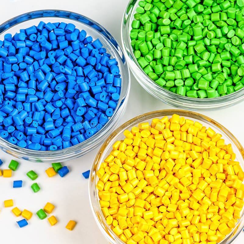 Polymeric Dye. Plastic Pellets. Colorant for Plastics Stock Image