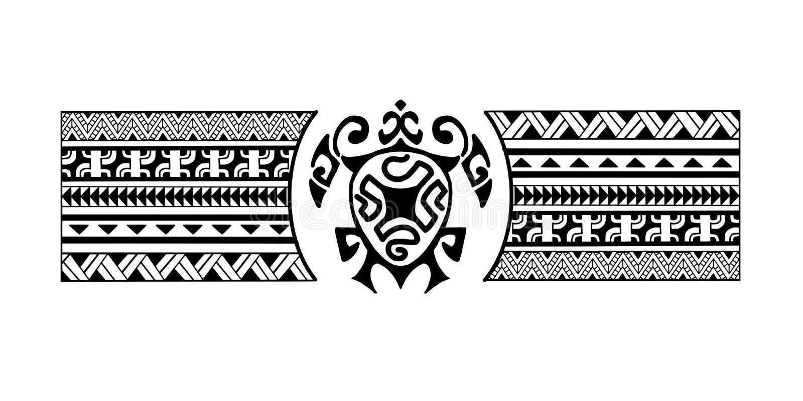 Polynesian Border Tattoo Design. Stock Vector - Illustration of lace ...