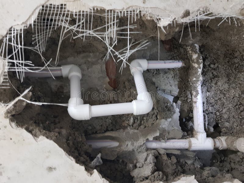 Polypropylene Plumbing Pipes in the Wall. New Construction of the