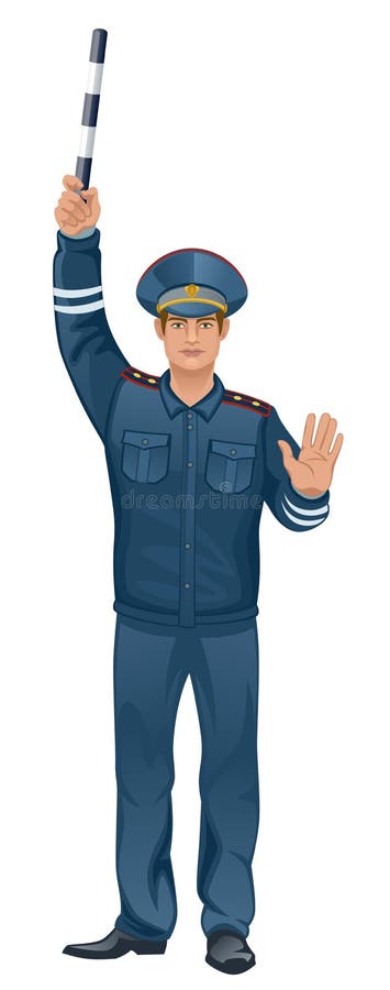 Policeman on a white background. Policeman on a white background