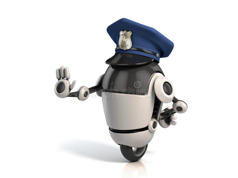 Polícia do robô ilustração stock Polícia do robô ilustração stock