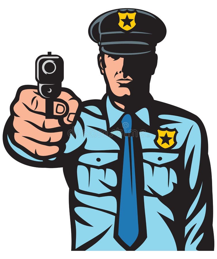 Polícia que aponta uma arma ilustração royalty free Polícia que aponta uma arma ilustração royalty free