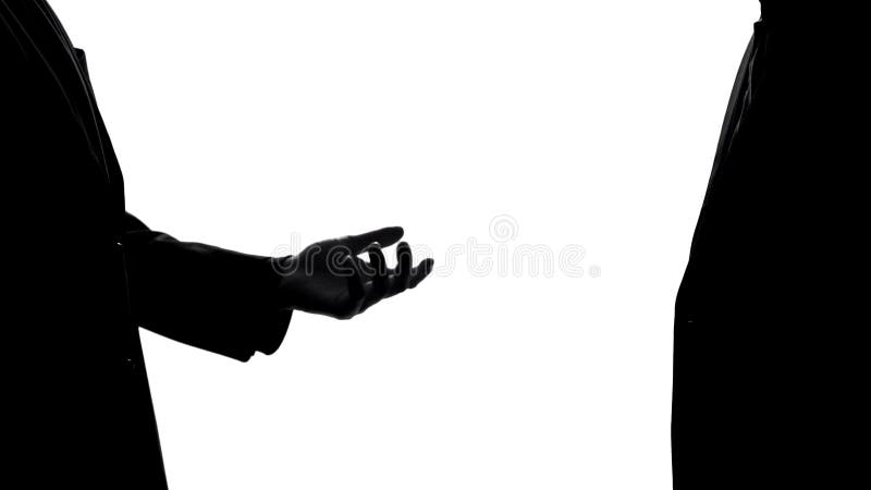 Político no terno que mostra a palma vazia, pedindo a doação do dinheiro, extorsão do subôrno foto de stock Político no terno que mostra a palma vazia, pedindo a doação do dinheiro, extorsão do subôrno foto de stock