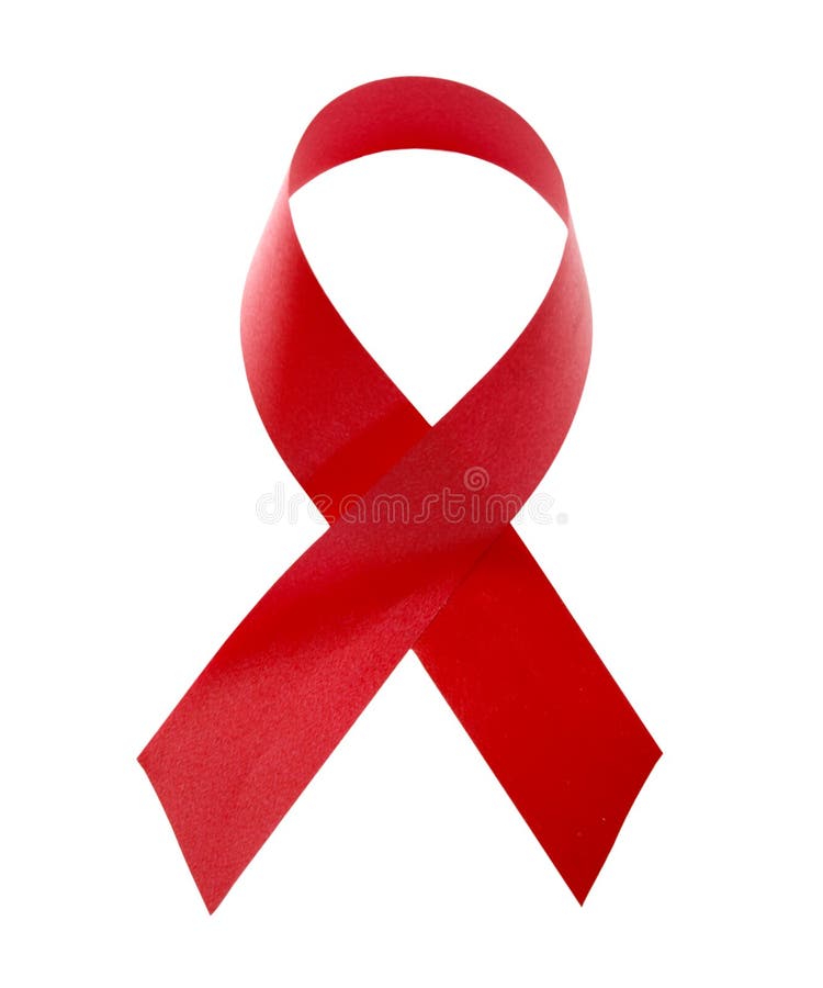 Świadomość AIDS czerwona wstążka fotografia stock