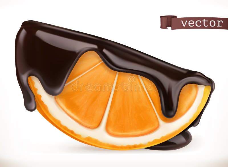 Pomarańcze w czekoladzie 3d ikona wektor royalty ilustracja Pomarańcze w czekoladzie 3d ikona wektor royalty ilustracja
