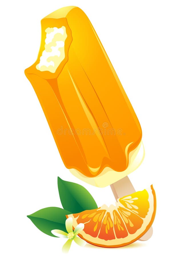 Pomarańczowy lody z cytrusa plasterkiem Lato smak ilustracji