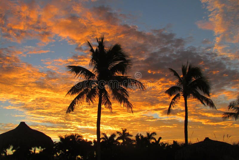 Pomarańczowy wschód słońca w Marco wyspie