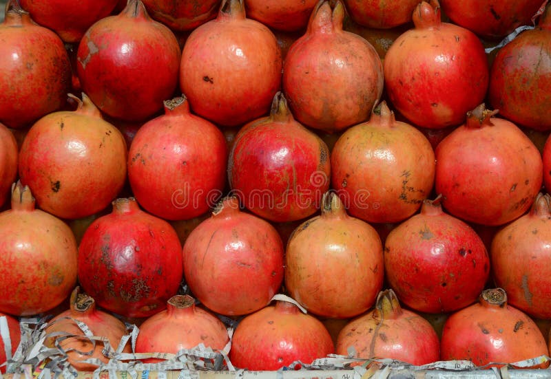 Pomegranate at the Fruit Market Stock Image Image of nutrition