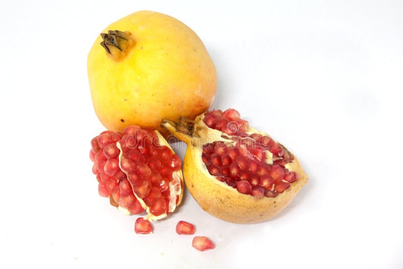 Pomegranate fruits yellow.