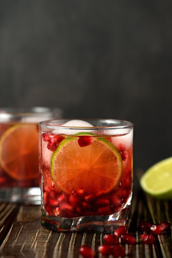 Pomegranate Gimlet stock photo. Image of juice, lime 177021994