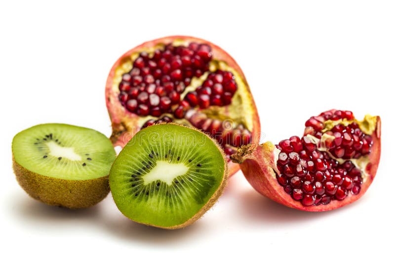 Pomegranate and Kiwi fruit stock image. Image of agriculture 52506555
