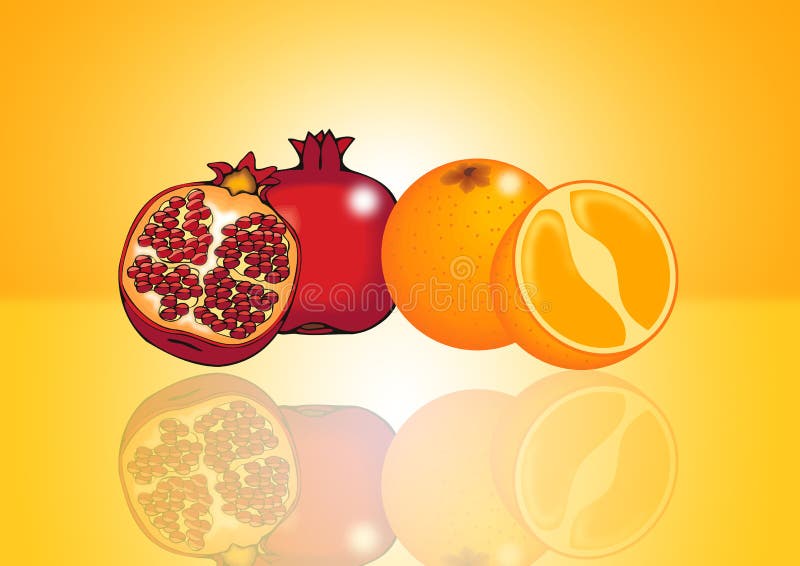 Pomegranate and orange