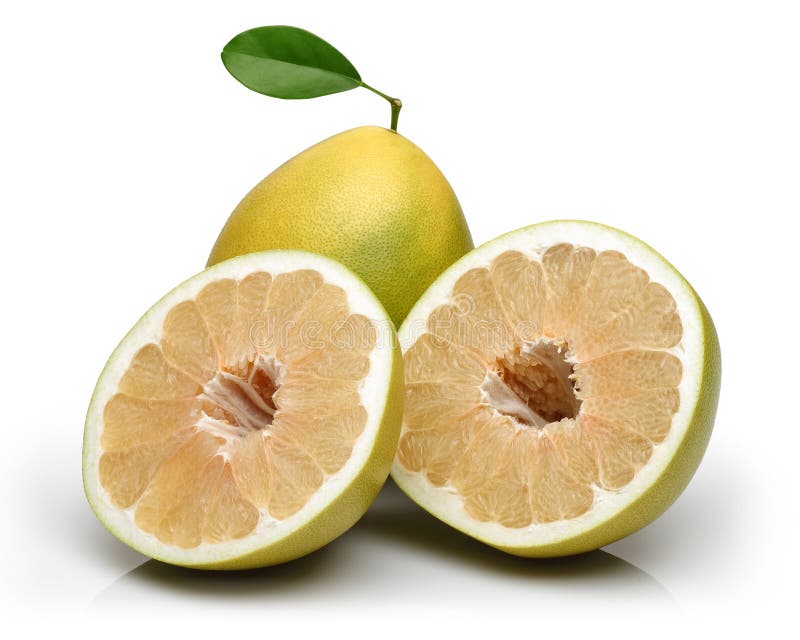 Pomelo Fruit and Slice with Leaf Stock Image Image of fresh, nature