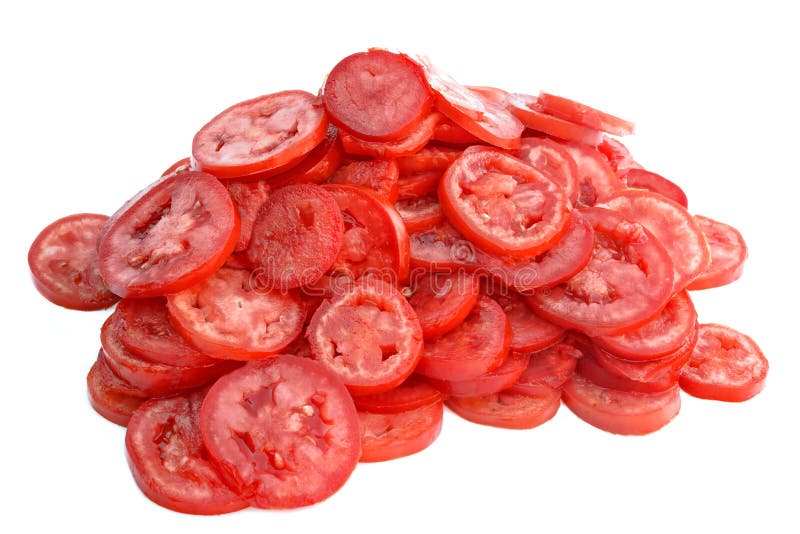 Pomidor plastrach zdjęcie stock