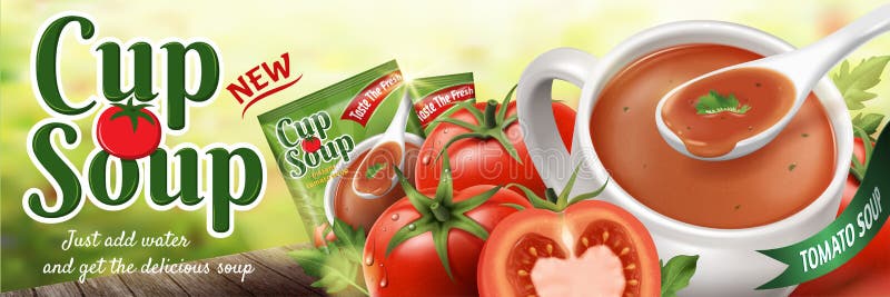 Pomidorowa natychmiastowa polewka ilustracji Pomidorowa natychmiastowa polewka ilustracji