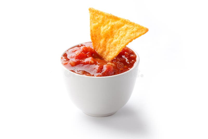 Photo shot of nachos and tomato dip. Photo shot of nachos and tomato dip