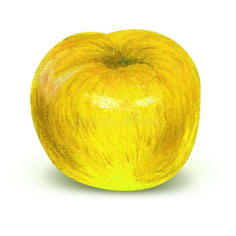 Pomme jaune peinte avec le chemin de travail illustration libre de droits Pomme jaune peinte avec le chemin de travail illustration libre de droits