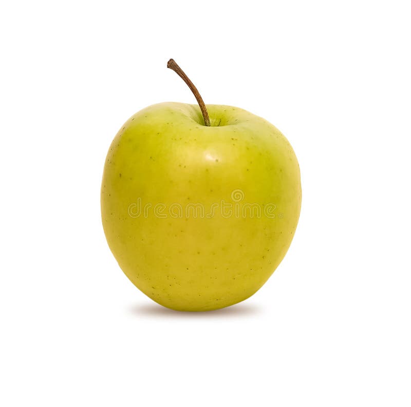Pomme juteuse jaune isolée sur fond blanc images stock