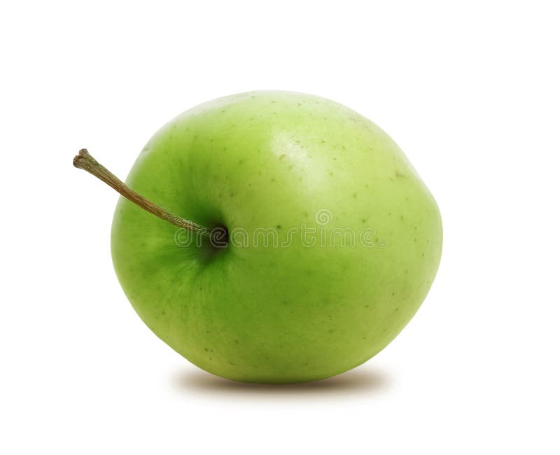Pomme verte juteuse isolée sur fond blanc images libres de droits