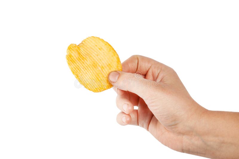 Pommes chips d'isolement sur le fond blanc images libres de droits Pommes chips d'isolement sur le fond blanc images libres de droits